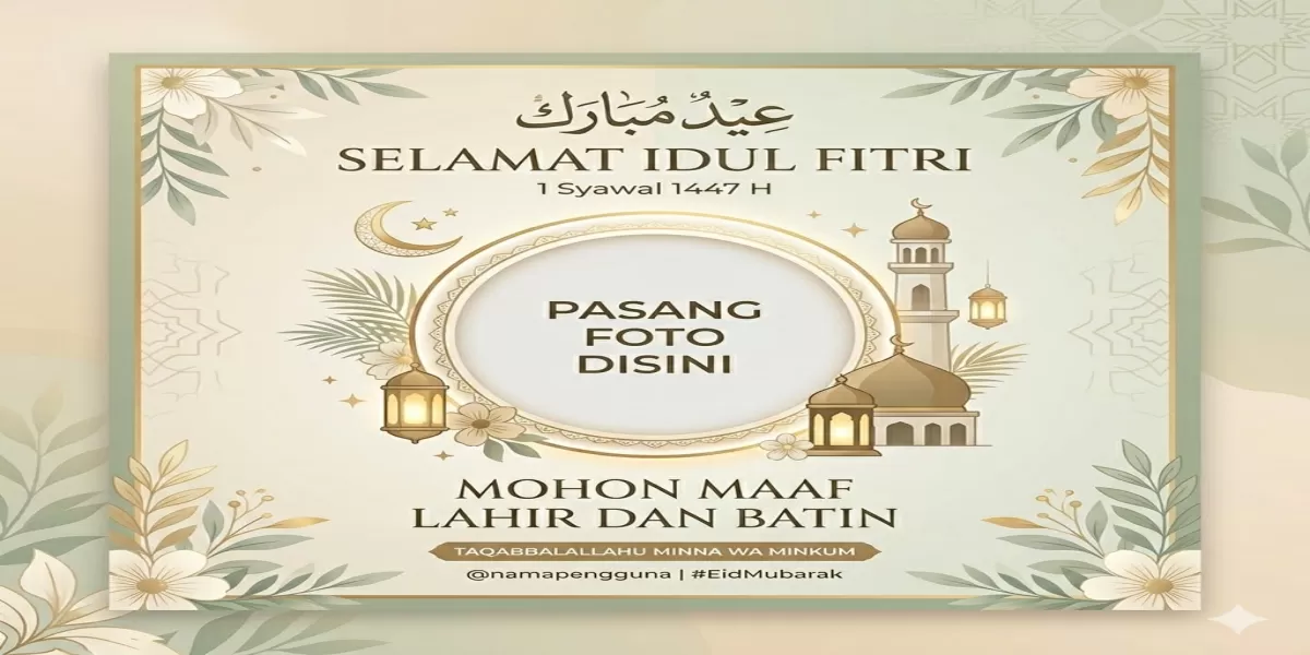 Siapkan dari Sekarang! Twibbon Idul Fitri 1447 H 2026 untuk Keluarga, Sahabat, dan Kolega (Ilustrasi gambar )