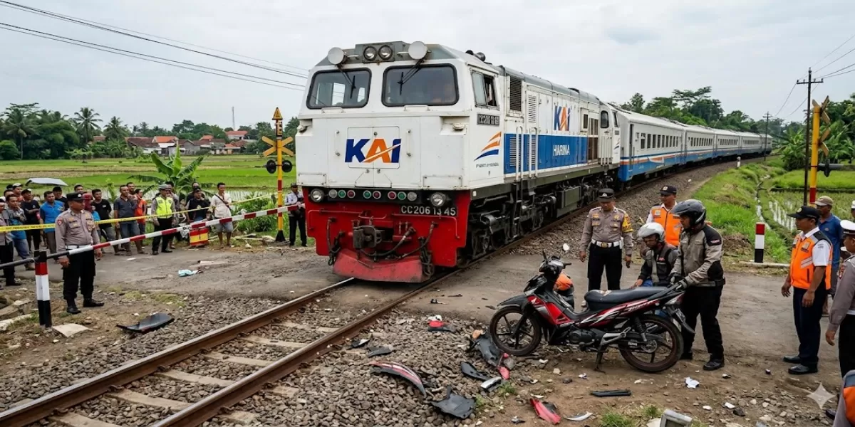 Kronologi Lengkap Kecelakaan Kereta Harina vs Supra X di Semarang, Pengendara Tewas Usai Terpental dari Rel (Ilustrasi gambar )