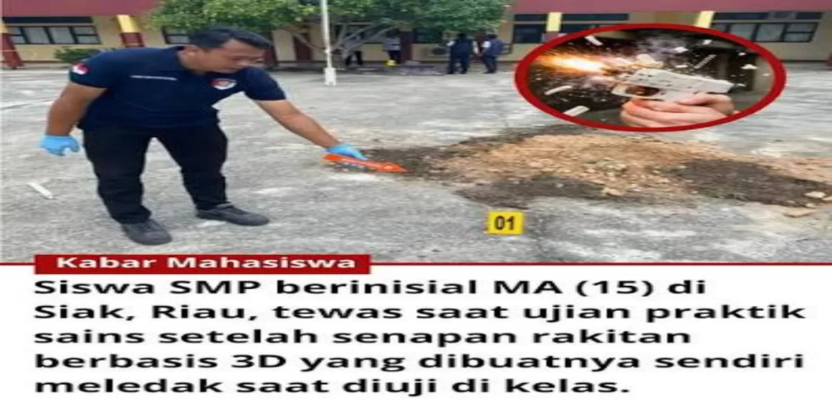 Kronologi Siswa SMP di Siak Riau Tewas Saat Ujian Praktik Sains, Senapan Rakitan 3D Meledak