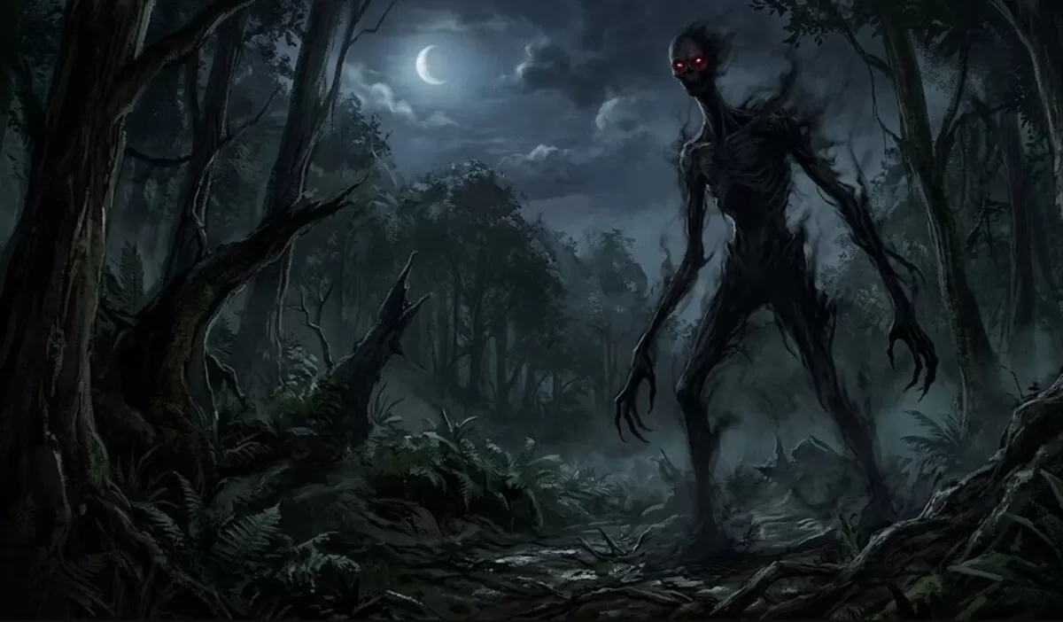 Ilustrasi Hantu Begu Ganjang (Gemini AI)