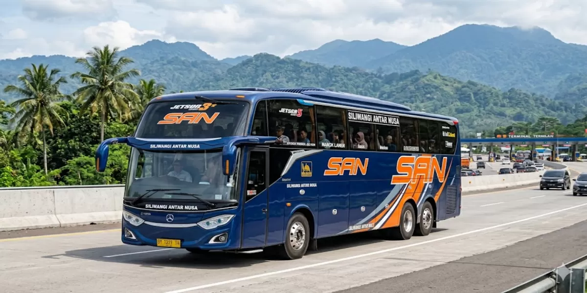 Update Jadwal Bus PO SAN Rute Padang &ndash; Jogja Bus Favorit Mahasiswa Sumatera Periode 17 - 31 Mei 2026 (Ilustrasi gambar )