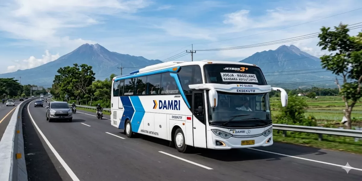 Informasi Jadwal Bus DAMRI Rute Bandara YIA &ndash; Purworejo &ndash; Gombong &ndash; Purwokerto Edisi 20 - 31 Mei 2026 (Ilustrasi gambar)