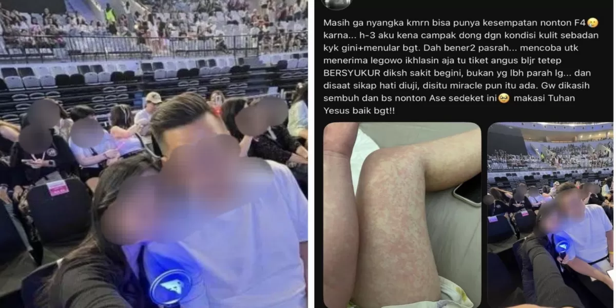 Dokter Ingatkan Bahaya Campak Setelah Penonton F4 Tetap Hadiri Konser, Ini Penjelasan Lengkapnya (Viral cerita penonton konser F4 Jakarta yang mengaku sakit campak. (Threads/theolawp))