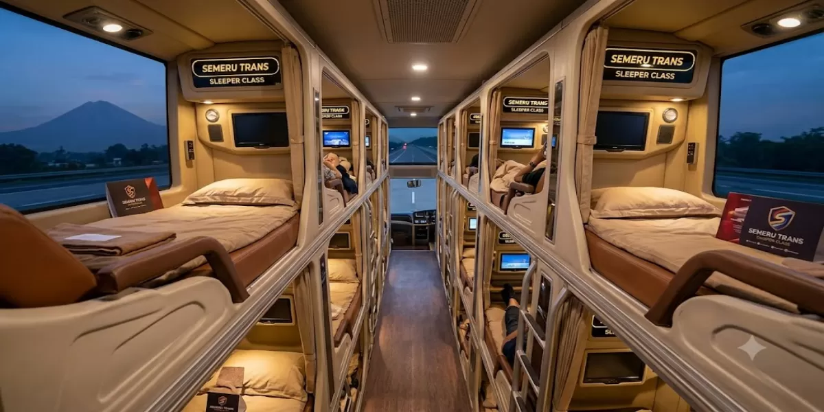 Cek Jadwal Sleeper Bus Semeru Trans Jakarta &ndash; Surabaya Medaeng Periode 11 - 20 Juni 2026 Lengkap Fasilitas dan Cara Pesan Online (Ilustrasi gambar )