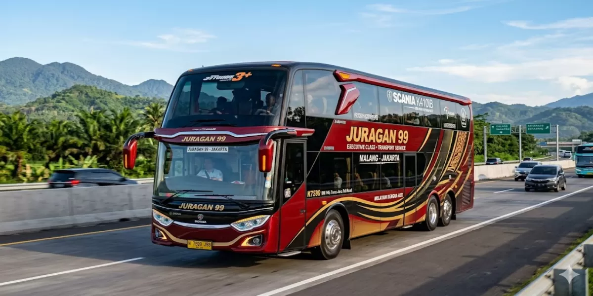 Info Jadwal Bus PO Juragan 99 Periode 21 &ndash; 30 Juni 2026 Rute Malang &ndash; Kediri &ndash; Madiun &ndash; Solo &ndash; Yogyakarta dan Tiket Redbbus (Ilustrasi gambar )