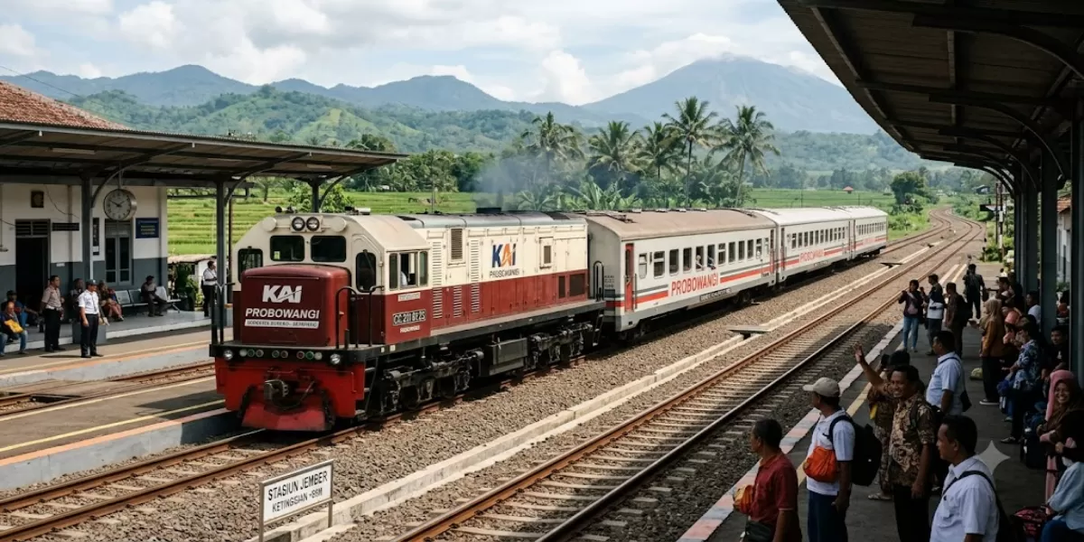 Cek Info Jadwal KA Probowangi Periode 25 - 30 Juni 2026 Rute Jember &ndash; Rambipuji &ndash; Tanggul &ndash; Jatiroto &ndash; Klakah &ndash; Probolinggo &ndash; Rejoso &ndash; Surabaya Gubeng (Ilustrasi gambar)