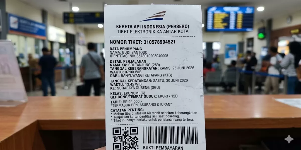 Info Jadwal KA Sri Tanjung Periode 25 - 30 Juni 2026 Rute Ketapang Banyuwangi - Kota Rogojampi - Surabaya Gubeng, Cek Tarif Ekonomi PSO (Ilustrasi gambar )
