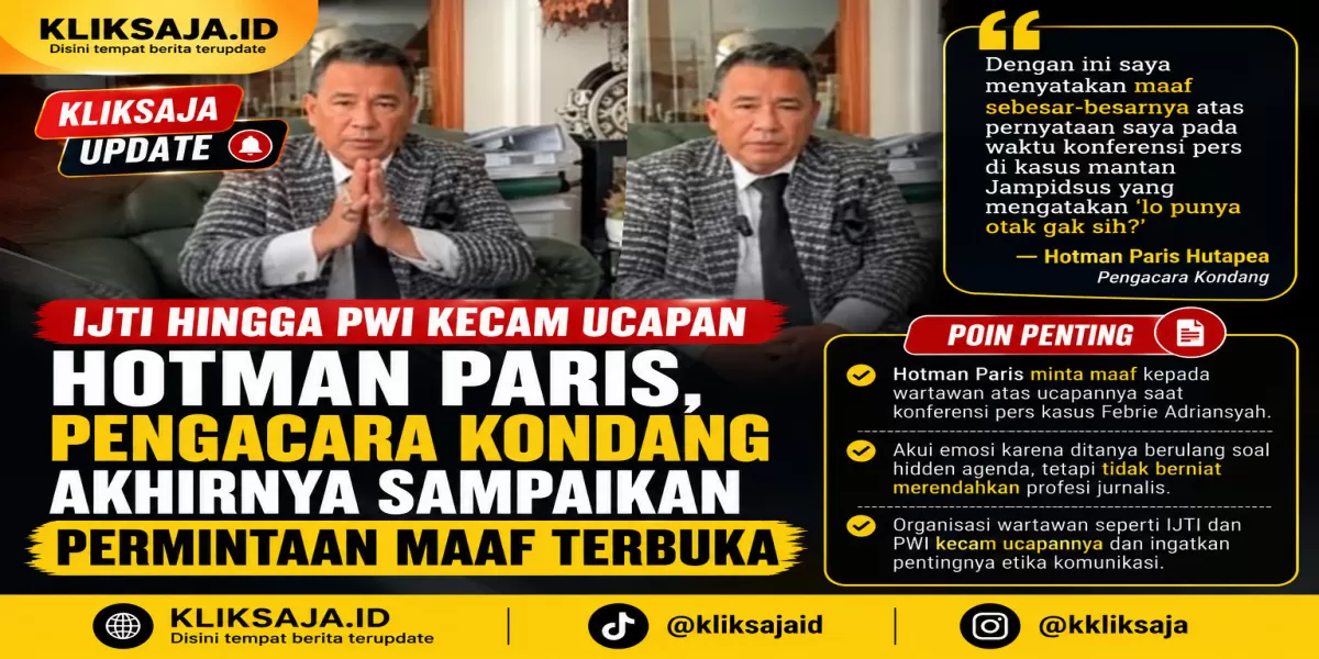 IJTI hingga PWI Kecam Ucapan Hotman Paris, Pengacara Kondang Akhirnya Sampaikan Permintaan Maaf Terbuka (Menyoroti klarifikasi pengacara eks Jampidsus Febrie Adriansyah, Hotman Paris usai melontarkan pernyataan tak etis ke awak media. (Instagram.com/@hotmanparisoffcial))