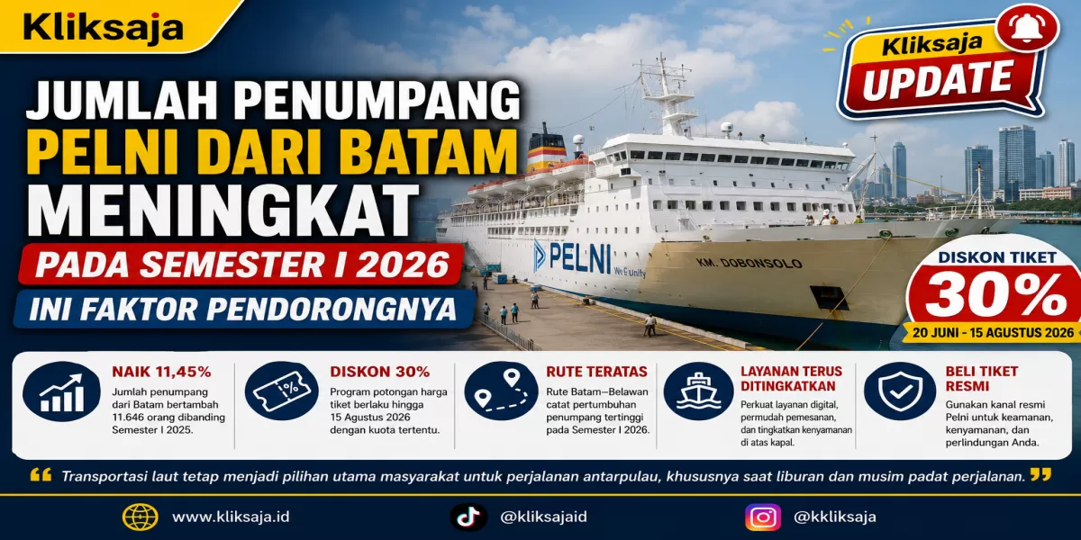Jumlah Penumpang Pelni dari Batam Meningkat pada Semester I 2026, Ini Faktor Pendorongnya (Ilustrasi gambar)
