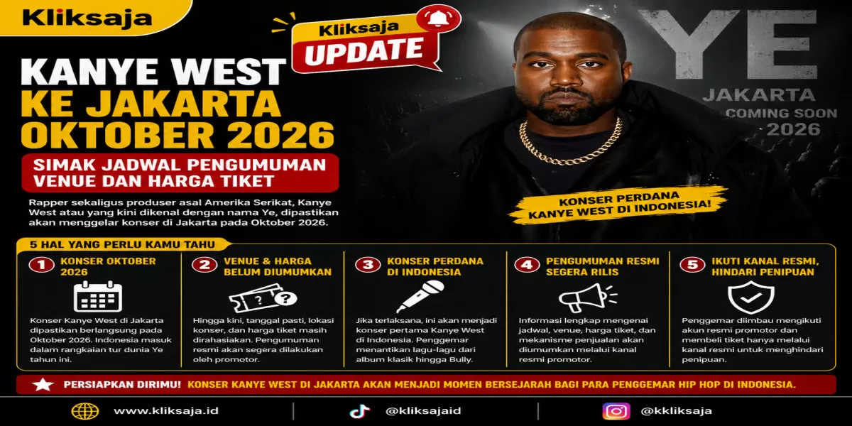 Kanye West ke Jakarta Oktober 2026, Simak Jadwal Pengumuman Venue dan Harga Tiket (Instagram )