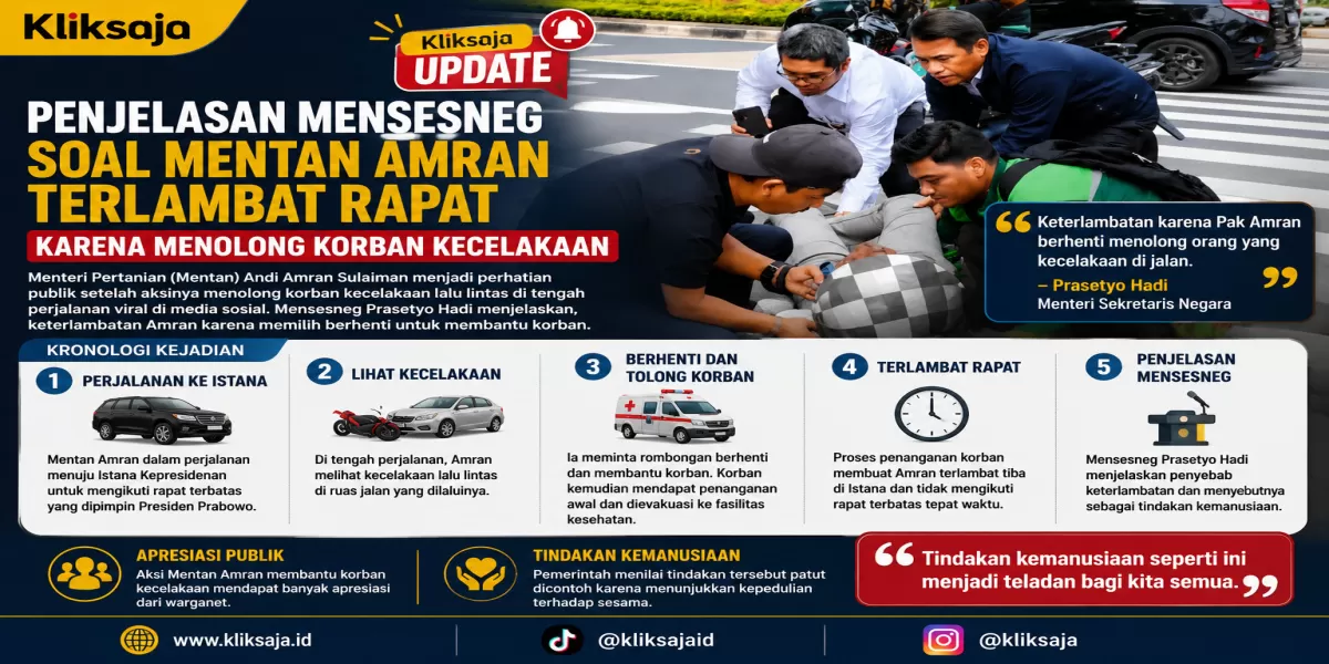 Penjelasan Mensesneg Soal Mentan Amran Terlambat Rapat karena Menolong Korban Kecelakaan (Dok.istimewa)