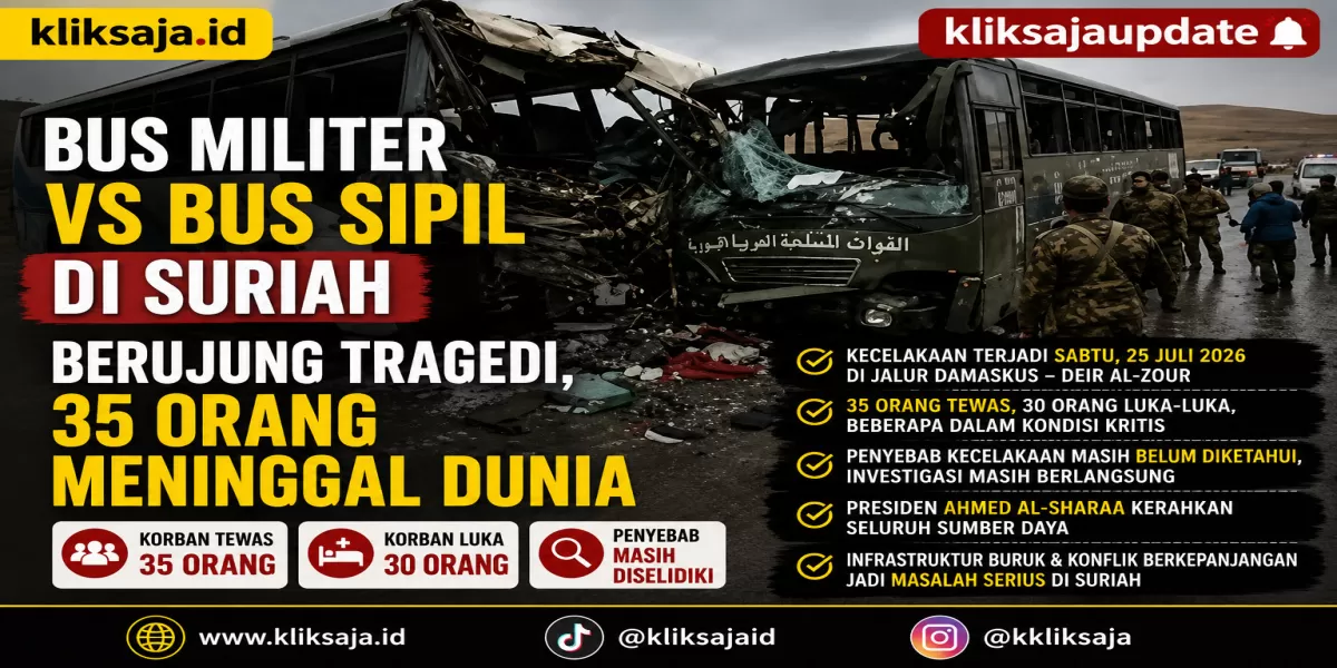 Bus Militer vs Bus Sipil di Suriah Berujung Tragedi, 35 Orang Meninggal Dunia, Ini Kronologi dan Fakta Terbarunya