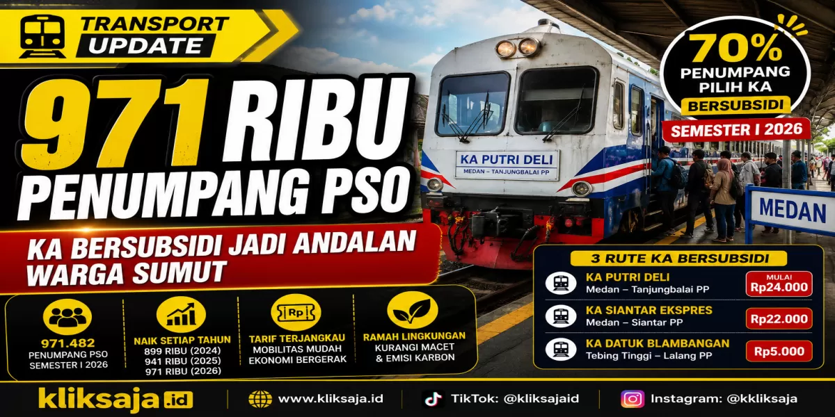 Layanan KA Bersubsidi Jadi Andalan Warga Sumut, KAI Catat Pertumbuhan Penumpang PSO Sepanjang Semester I 2026 (Ilustrasi gambar )