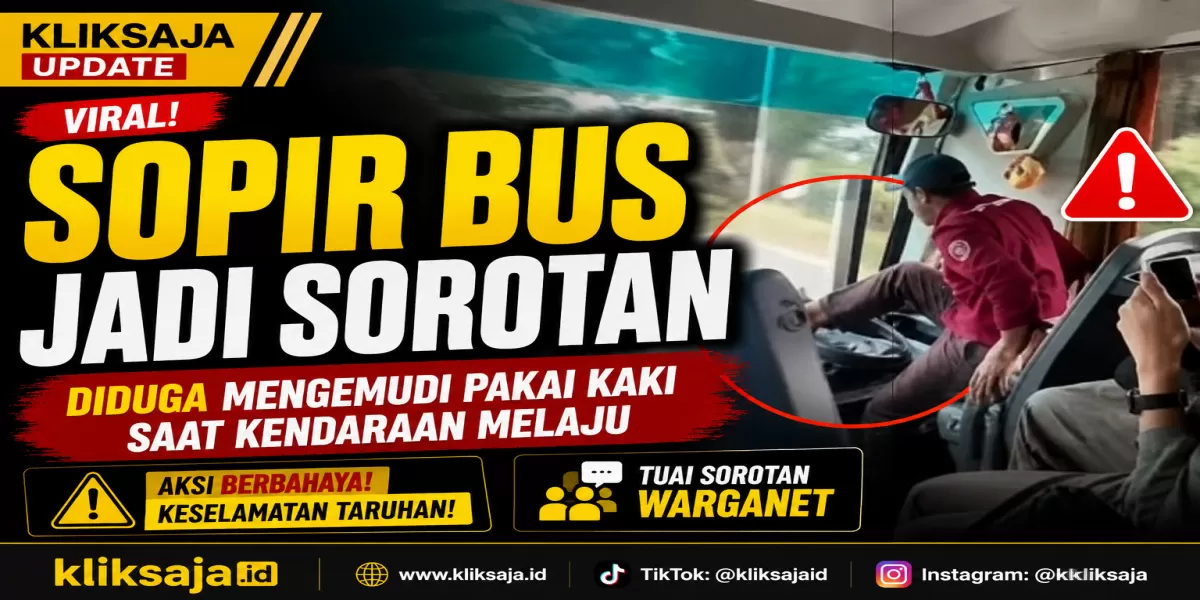 Viral Sopir Bus Pariwisata Diduga Mengemudi Pakai Kaki Saat Kendaraan Melaju, Aksinya Tuai Sorotan (Instagram )