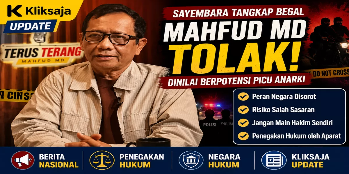 Mengapa Mahfud MD Menolak Sayembara Tangkap Begal Dedi Mulyadi? Simak Penjelasan soal Peran Negara dan Risiko Anarki (Mahfud MD menyoroti tentang sayembara penangkapan begal yang dicetuskan Gubernur Jawa Barat. (YouTube/Mahfud MD Official))