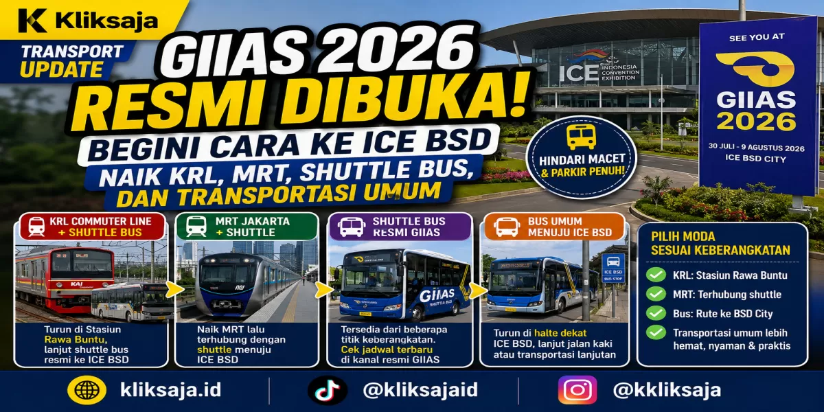 GIIAS 2026 Resmi Dibuka, Begini Cara ke ICE BSD Naik KRL, MRT, Shuttle Bus, dan Transportasi Umum (Ilustrasi gambar )