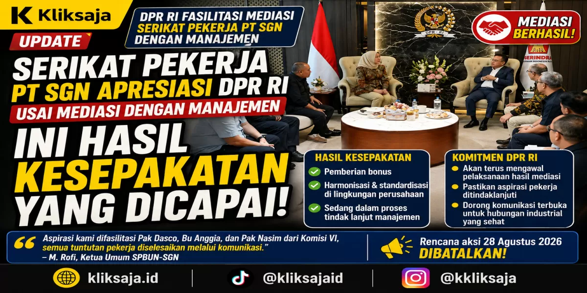 Serikat Pekerja PT SGN Apresiasi DPR RI Usai Mediasi dengan Manajemen, Ini Hasil Kesepakatan yang Dicapai (Wakil Ketua DPR RI Sufmi Dasco Ahmad bersama Komisi VI terima audiensi penyampaian aspirasi SPBUN-SGN. (Dok. DPR RI))