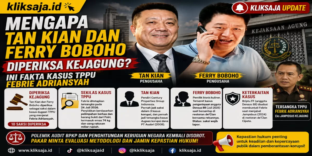 Mengapa Tan Kian dan Ferry Boboho Diperiksa Kejagung? Ini Fakta Kasus TPPU Febrie Adriansyah (Menyoroti sosok 2 konglomerat, Tan Kian dan Ferry Boboho yang kini diperiksa Kejagung terkait dugaan TPPU eks Jampidsus, Febrie Adriansyah. (Facebook.com / @desasdesuscerdas))