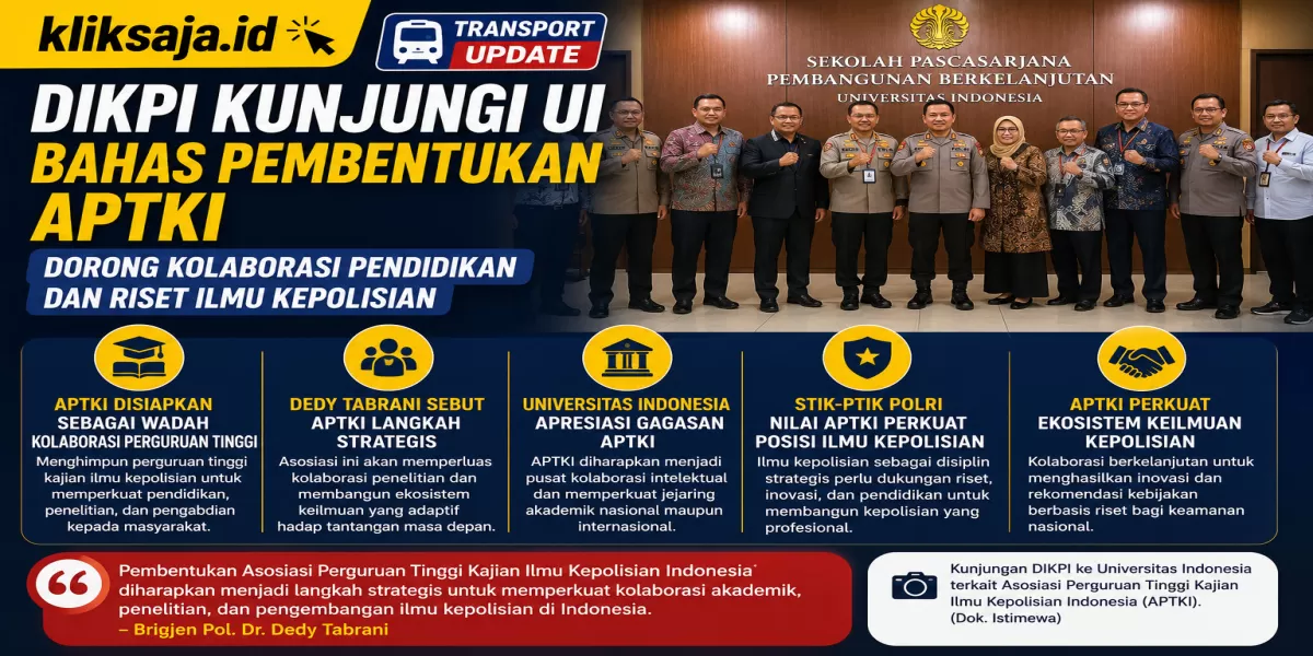 DIKPI Kunjungi UI Bahas Pembentukan APTKI, Dorong Kolaborasi Pendidikan dan Riset Ilmu Kepolisian (Kunjungan DIKPI ke Universitas Indonesia terkait Asosiasi Perguruan Tinggi Kajian Ilmu Kepolisian Indonesia (APTKI). (Dok. Istimewa))