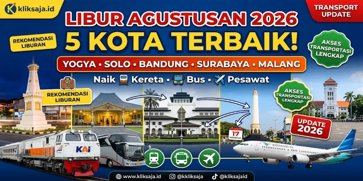 Rekomendasi Kota untuk Libur Agustusan 2026, Lengkap Pilihan Kereta, Bus, hingga Pesawat (Ilustrasi gambar )