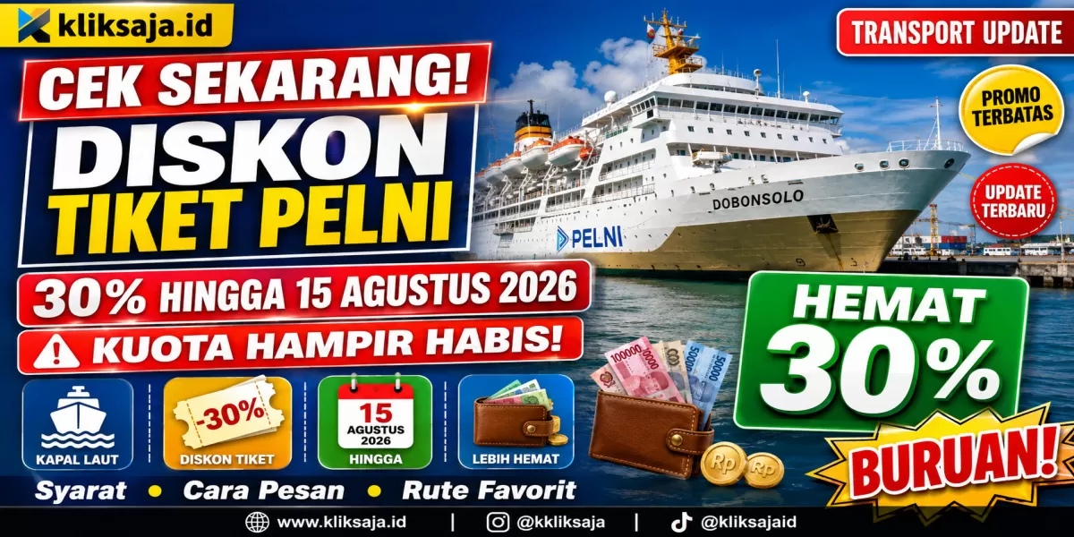 Cek Sekarang! Promo Diskon Tiket Kapal PELNI 30 Persen Berlaku sampai 15 Agustus 2026, Simak Syaratnya (Ilustrasi gambar )