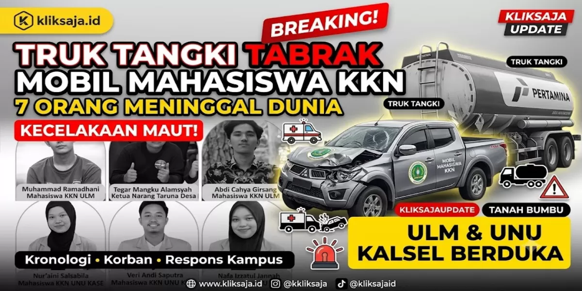 Truk Tangki dan Mobil Pikap Bertabrakan di Tanah Bumbu, Mahasiswa KKN Jadi Korban, Simak Kronologinya (Mahasiswa KKN UNU Kalimantan Selatan dan ULM meninggal dunia dalam kecelakaan lalu lintas. (Instagram/batulicin_irigasi))