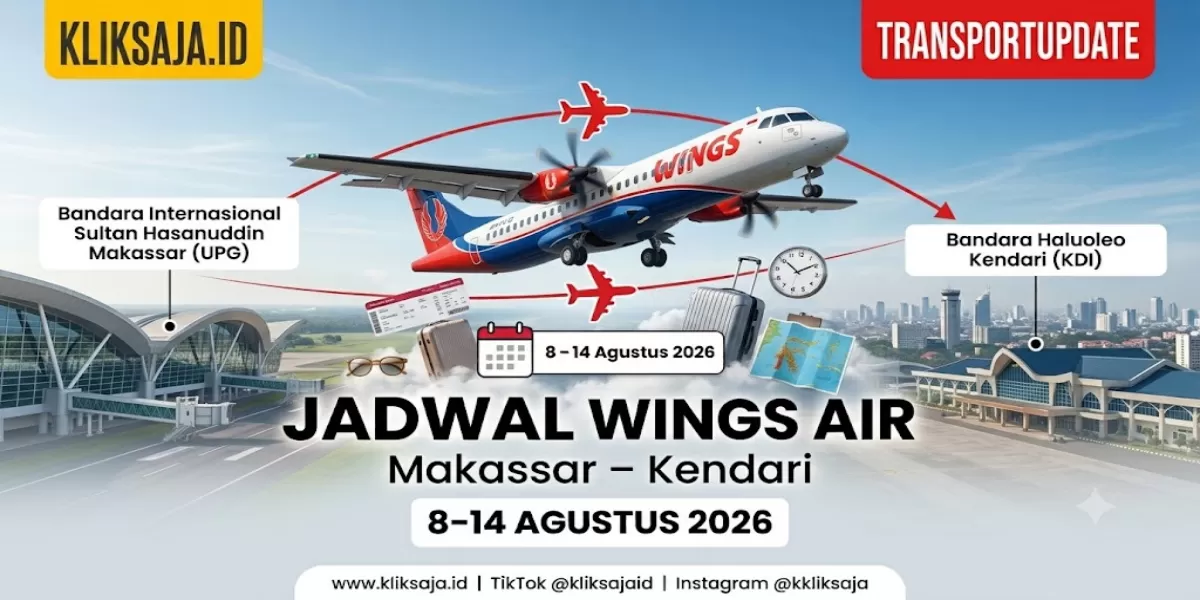 Simak Jadwal Penerbangan Wings Air Makassar &ndash; Kendari Periode 8&ndash;14 Agustus 2026, Lengkap Harga Tiket (Ilustrasi gambar )