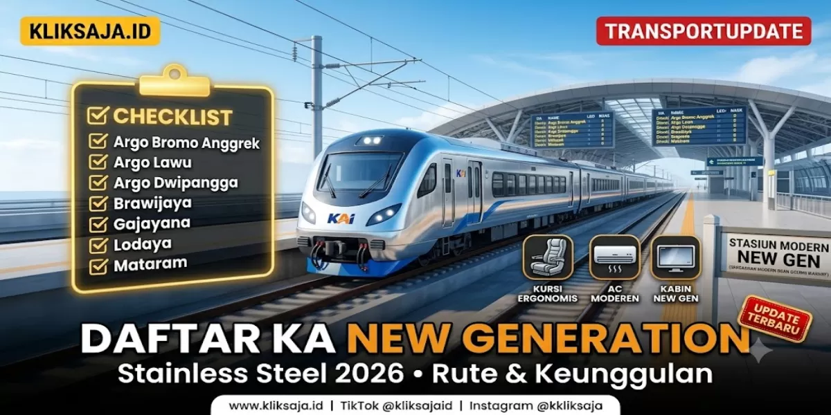 Inilah Daftar Lengkap Kereta Api Stainless Steel New Generation 2026 Beserta Rute dan Keunggulannya (Ilustrasi gambar )
