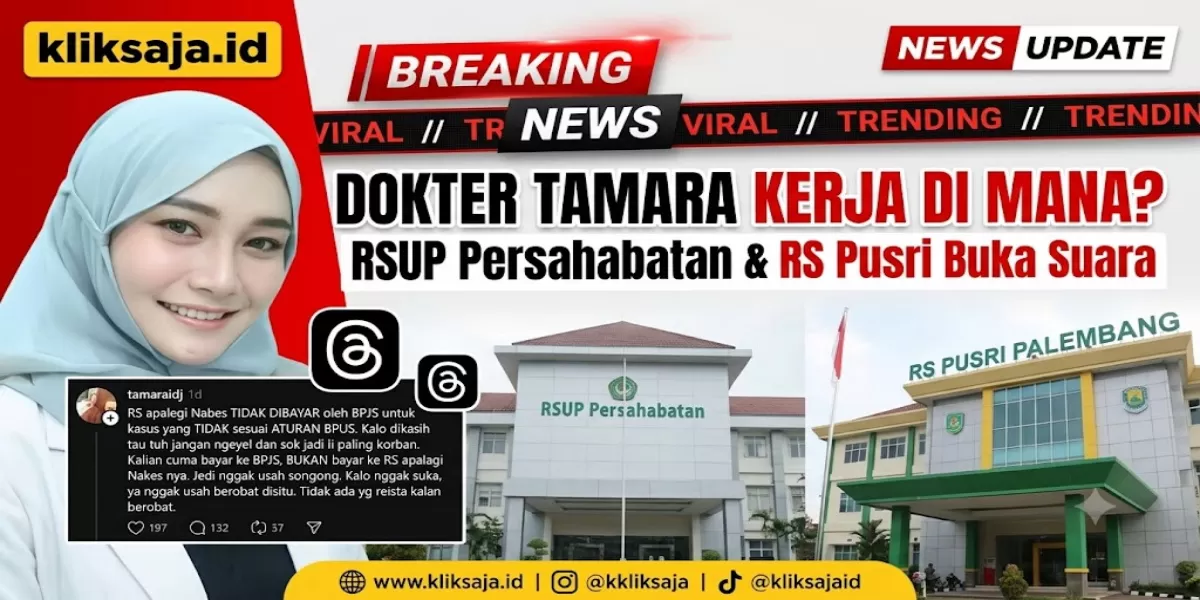 Dokter Tamara Jasmine Kerja di Mana? Ini Klarifikasi RSUP Persahabatan, RS Pusri, dan Kronologi Kasus Utas Yurizal yang Viral (Nama Dokter Tamara Jasmine menjadi salah satu nakes yang jadi sorotan utas viral terkait BPJS Kesehatan di Threads. (Threads/reynaldoaritonang96))