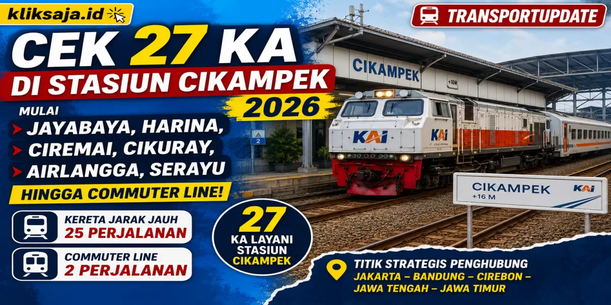 Cek 27 KA di Stasiun Cikampek 2026: Jayabaya, Harina, Ciremai, Cikuray, Airlangga, Serayu hingga Commuter Line (Ilustrasi gambar )