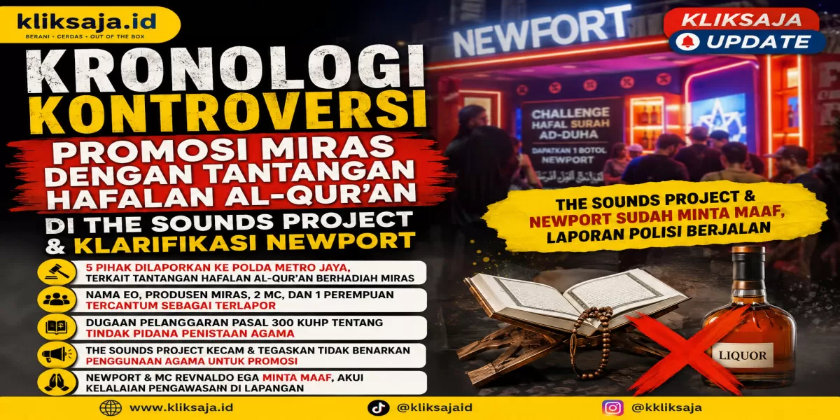 Kronologi Kontroversi Promosi Miras dengan Tantangan Hafalan Al-Qur&rsquo;an di The Sounds Project dan Klarifikasi Newport (Menyoroti viralnya kontroversi dugaan tantangan hafalan Al-Quran yang berhadiah miras dalam festival musik The Sounds Project di Ancol, Jakarta Utara. (Instagram.com/@nowdots) )