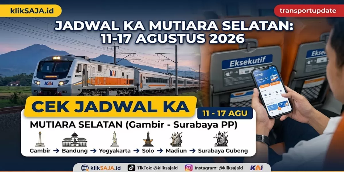 Cek Sebelum Berangkat! Jadwal KA Mutiara Selatan 11 &ndash; 17 Agustus Rute Gambir &ndash; Bekasi &ndash; Bandung &ndash; Tasikmalaya &ndash; Banjar &ndash; Yogyakarta &ndash; Solo &ndash; Surabaya (Ilustrasi gambar )