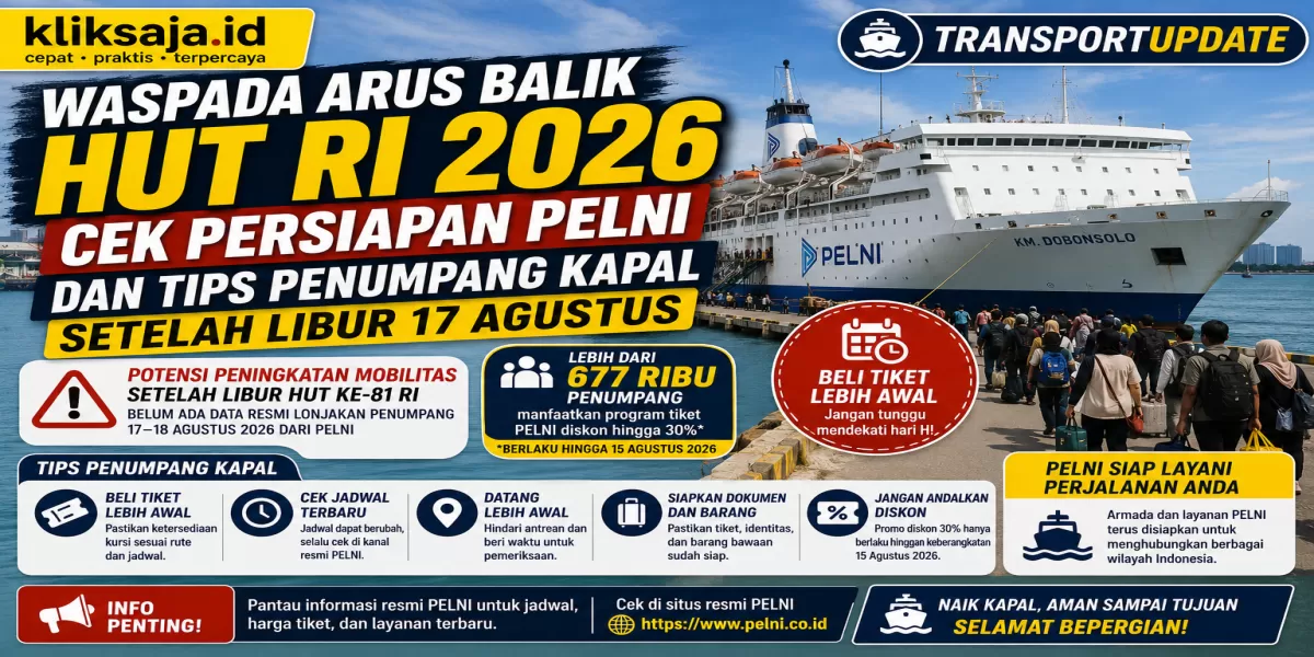 Waspada Arus Balik HUT RI 2026: Cek Persiapan PELNI dan Tips Penumpang Kapal Setelah Libur 17 Agustus (Ilustrasi gambar )
