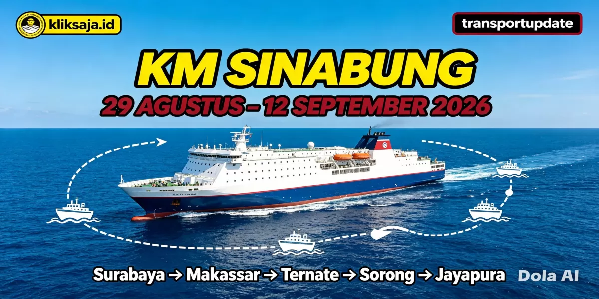 Cek Jadwal KM Sinabung Periode 29 Agustus &ndash; 12 September 2026 Rute Surabaya - Makassar - Baubau - Banggai, - Bitung - Ternate - Bacan - Jayapura (Ilustrasi gambar )