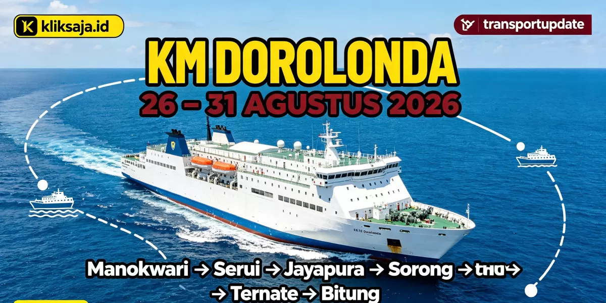 Cek Keberangkatan KM Dorolonda Periode 26 &ndash; 31 Agustus 2026 Rute Manokwari - Serui - Jayapura - Sorong - Ternate - Bitung (Ilustrasi gambar )