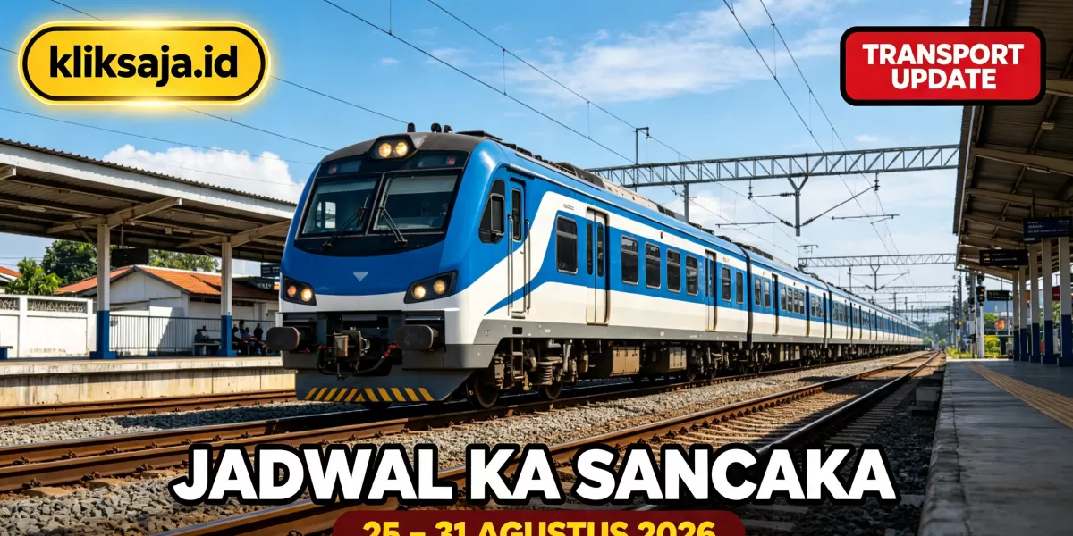 Jadwal KA Sancaka Periode 25&ndash;31 Agustus 2026 Rute Klaten - Solo Balapan, Madiun - Nganjuk - Jombang - Mojokerto (Ilustrasi gambar )