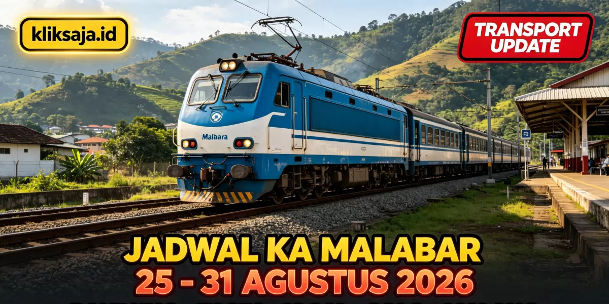 Info Perkeretaapian! Jadwal KA Malabar Periode 25 - 31 Agustus 2026 Rute Bandung &ndash; Kiaracondong &ndash; Leles &ndash; Cipeundeuy &ndash; Kebumen &ndash; Malang (Ilustrasi gambar )