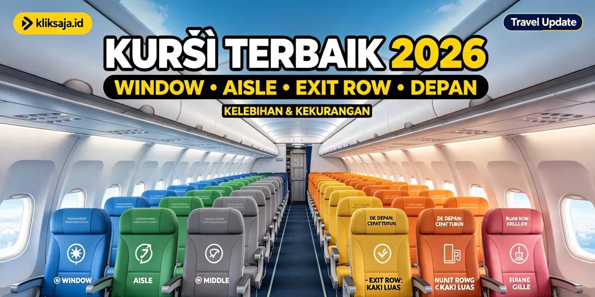 Posisi Kursi Pesawat Terbaik 2026, Ini Kelebihan dan Kekurangan Window, Aisle, Exit Row hingga Kursi Depan (Ilustrasi gambar )