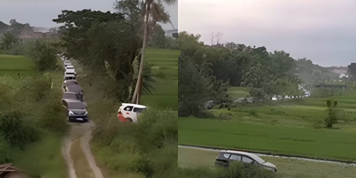Mengintip kejadian rombongan pemudik yang tersesat di wilayah persawahan Sleman, Yogyakarta, pada momen mudik Lebaran 2026. (Instagram.com/@jogjainfo)