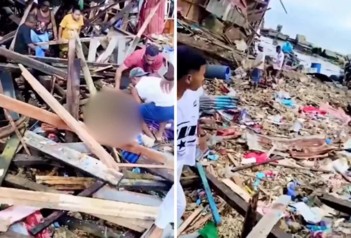 Kondisi Terkini TKP Ledakan Bom PD ke II di Biak, Papua.  (Dok. X/@neVerAl0nely___)