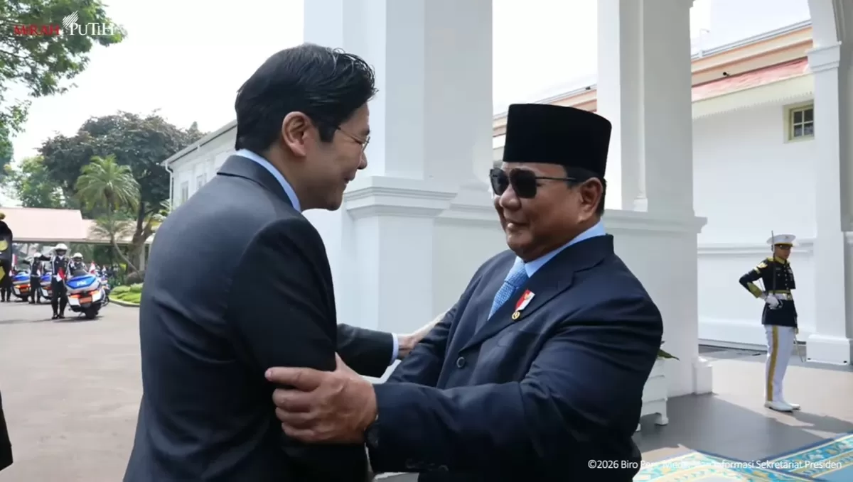 Presiden Prabowo Subianto saat sambut PM Singapura Lawrence Wong di Istana Jakarta (Dok. YouTube/Setpres)