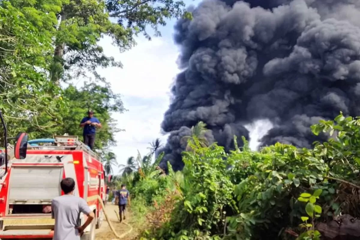Kebakaran Hebat Landa Sumur Minyak Tradisional di Aceh Timur (Dok. HO-Dok BPBD Aceh Timur)