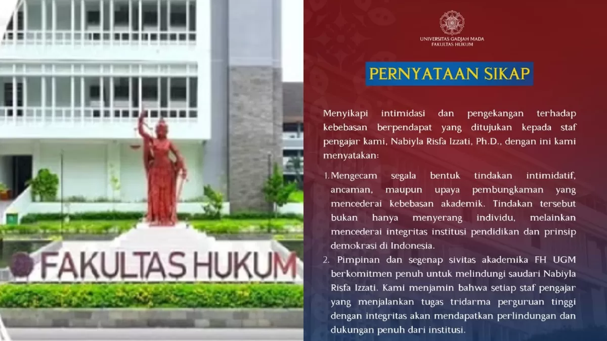 Viral dugaan intimidasi kepada salah satu dosen FH UGM. (Instagram/law.ugm)