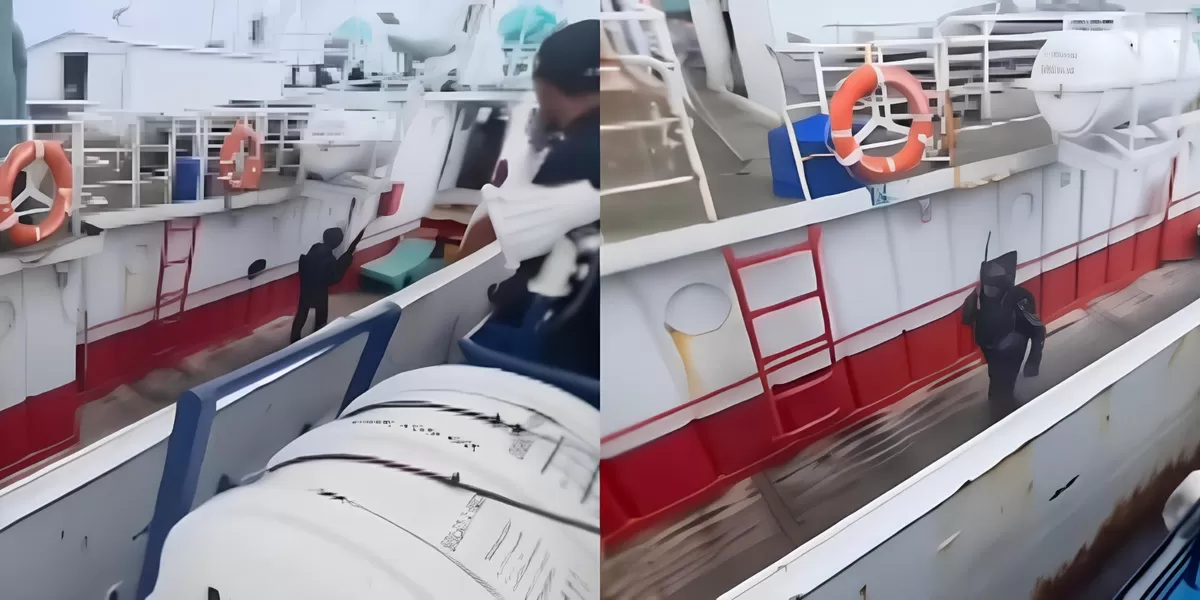 Aksi penyergapan TNI-Polri terhadap kapal yang diduga mengangkut narkoba seberat 1,3 ton di perairan Bintan.  (Instagram.com/@rekam.indo)