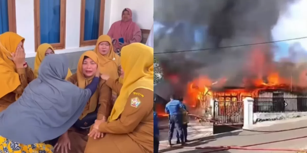 Menyoroti viralnya insiden kebakaran pada kediaman seorang guru di SDN 1 Bebesen, Aceh Tengah hingga merembet ke rumah tetangga. (Instagram.com/@kebergayo)