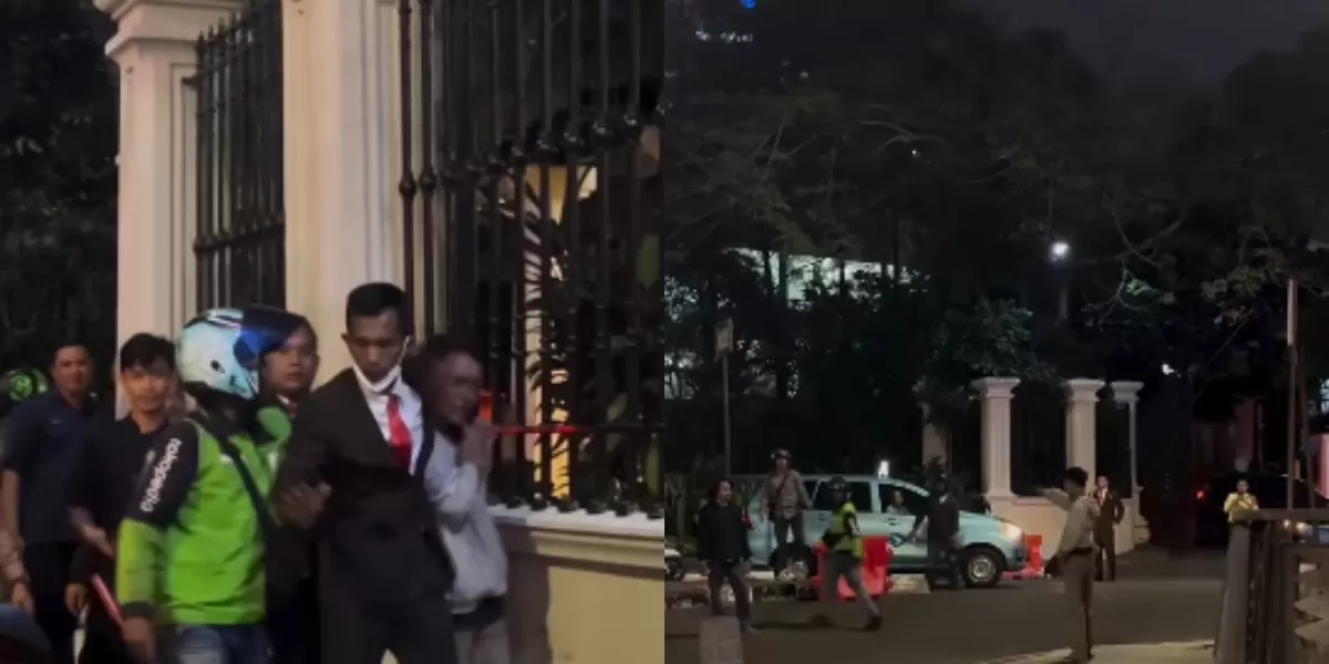 Insiden seorang pria yang dilaporkan bawa senjata tajam tiba-tiba mengamuk ke warga di Jalan Jenderal Sudirman, Jakarta Selatan.  (Instagram.com/@jakartapusat.info)