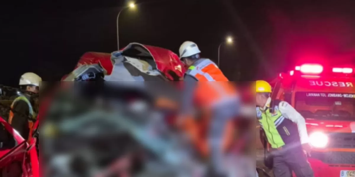 Menyoroti kasus kecelakaan maut yang melibatkan mobil Hiace dengan truk bermuatan gipsum di Tol Jombang-Mojokerto. Berikut ini kronologinya. (Instagram.com/@wargajombang)