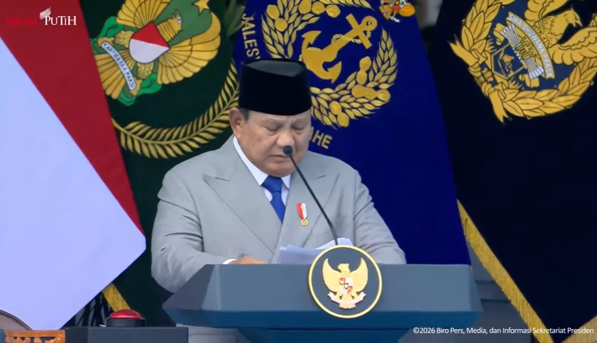 Presiden Prabowo Subianto resmi melantik 204 satuan baru TNI (Dok. YouTube/Sekretariat Presiden)