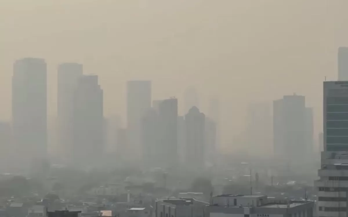 Langit jakarta yang disebut dipenuhi kabut asap imbas karhutla di Kalimantan. (Threads/wulansarimochtar)