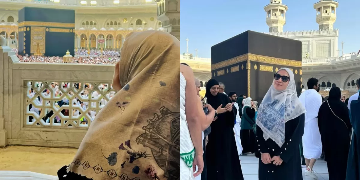Momen Enno Lerian saat umrah. (Instagram/ennolerian_)